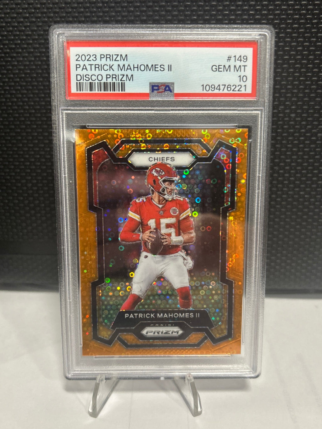 2023 Prizm Patrick Mahomes II Orange Disco #149 - PSA 10 GEM MT - CHIEFS