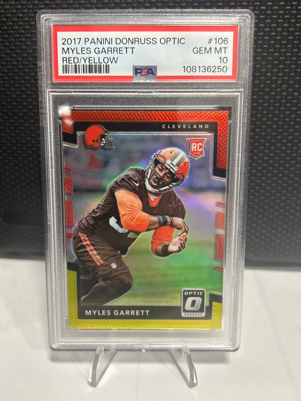 2017 Donruss Optic - Myles Garrett Red/Yellow PSA 10 #106