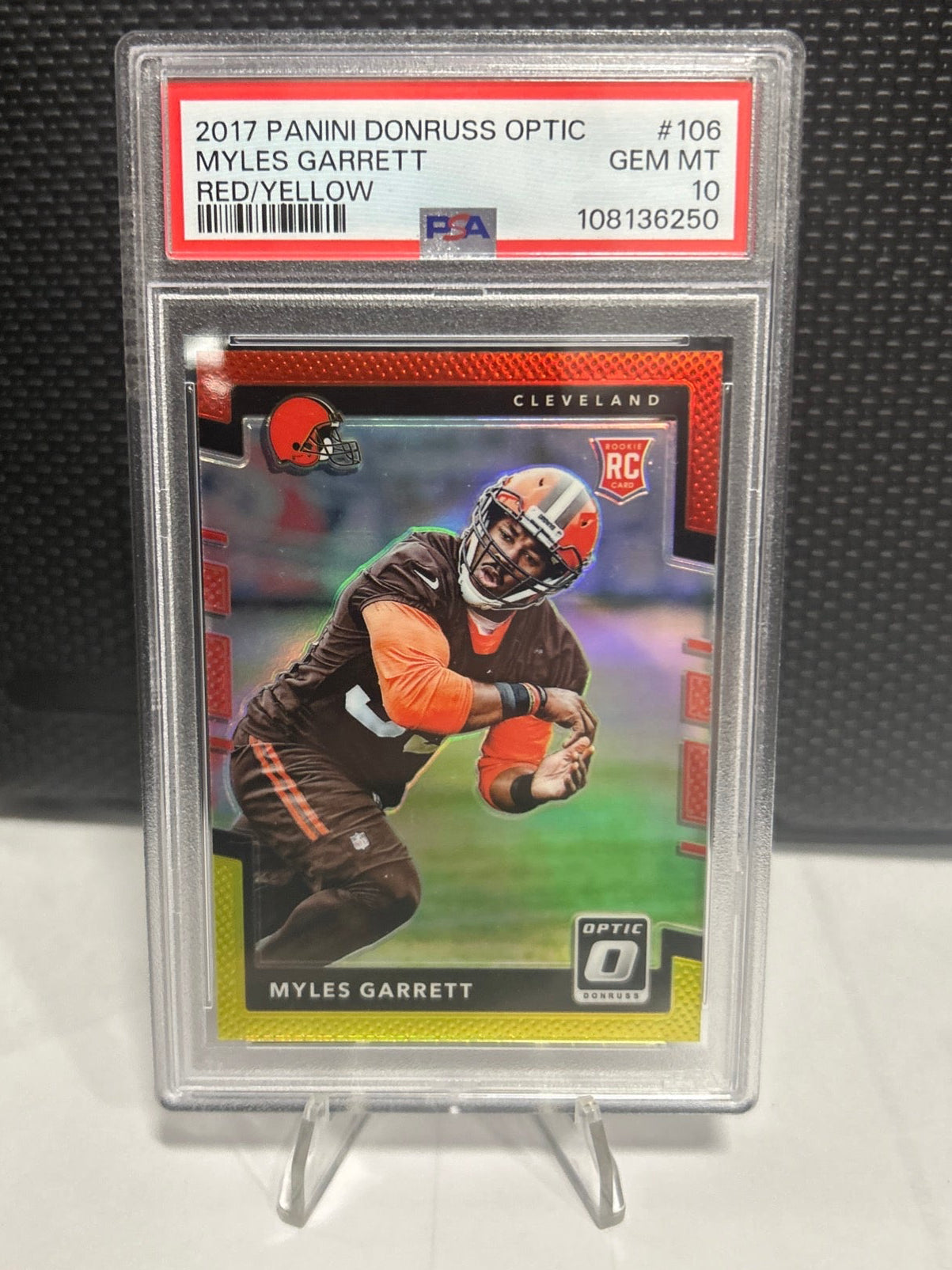 2017 Donruss Optic - Myles Garrett Red/Yellow PSA 10 #106