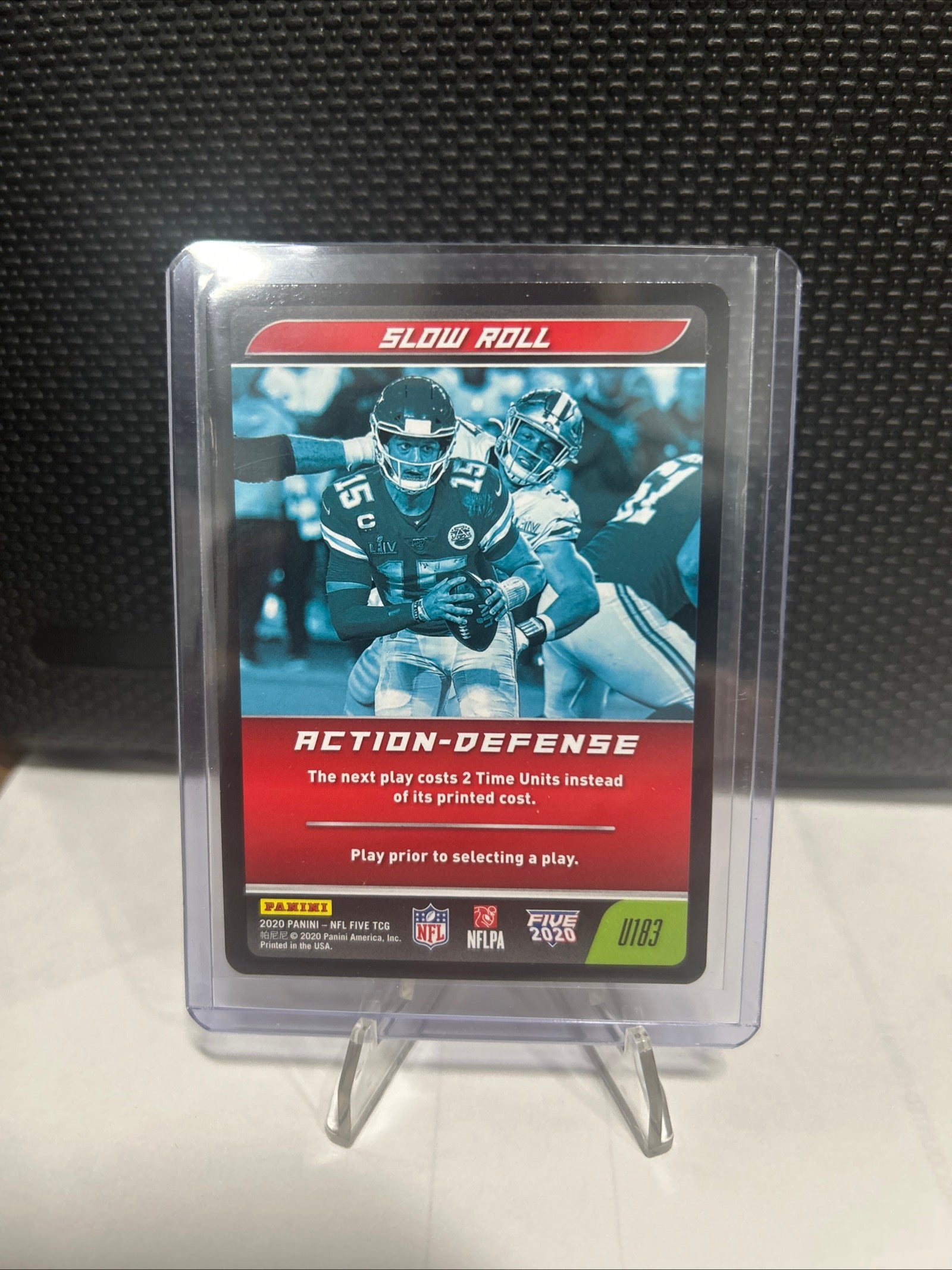 Patrick Mahomes 2020 Panini NFL Five TCG Slow Roll U183 Action-Defense