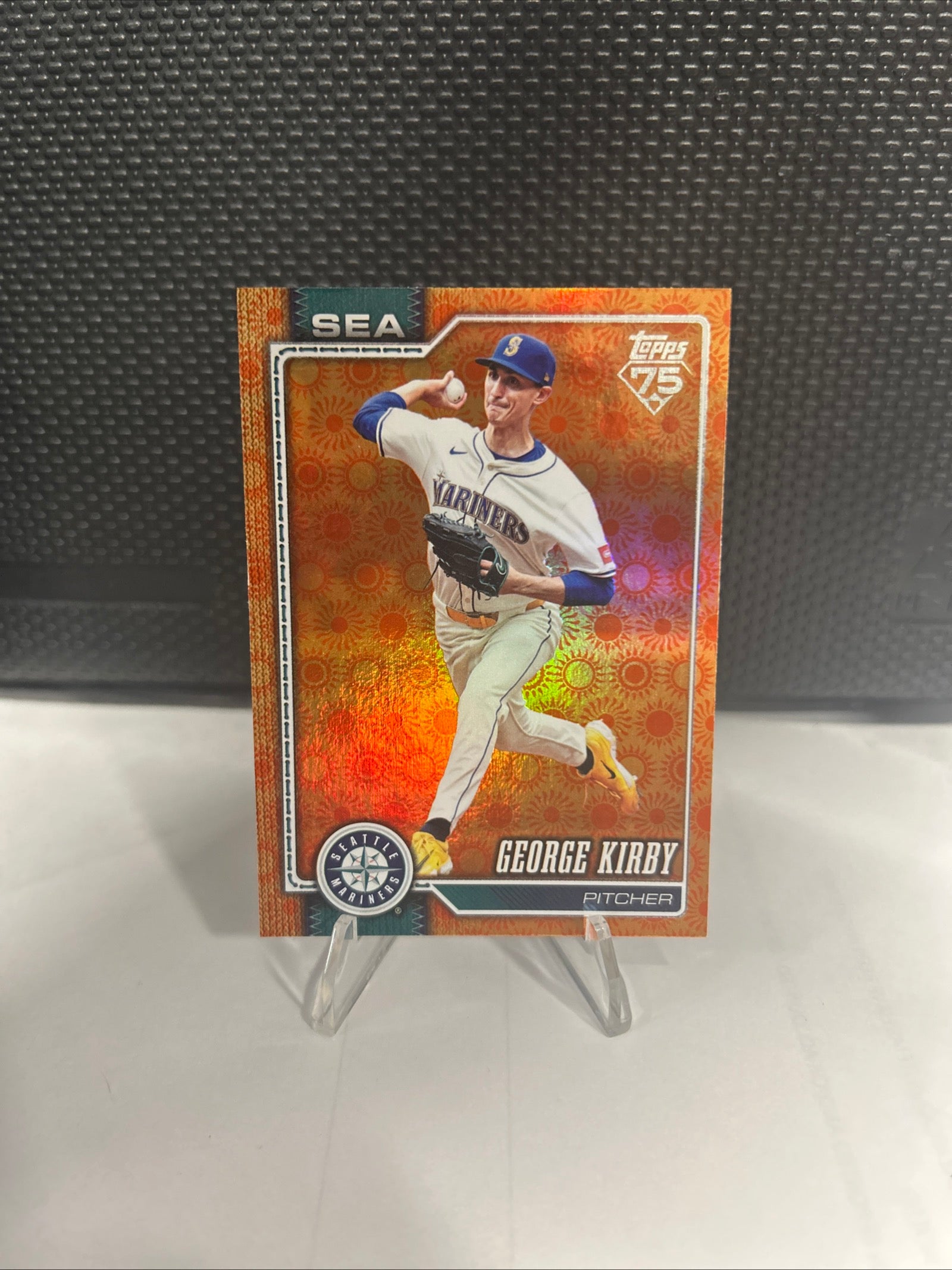 2026 Topps Series 2 Orange Sun Holiday Holo Foil George Kirby #493 Mariners