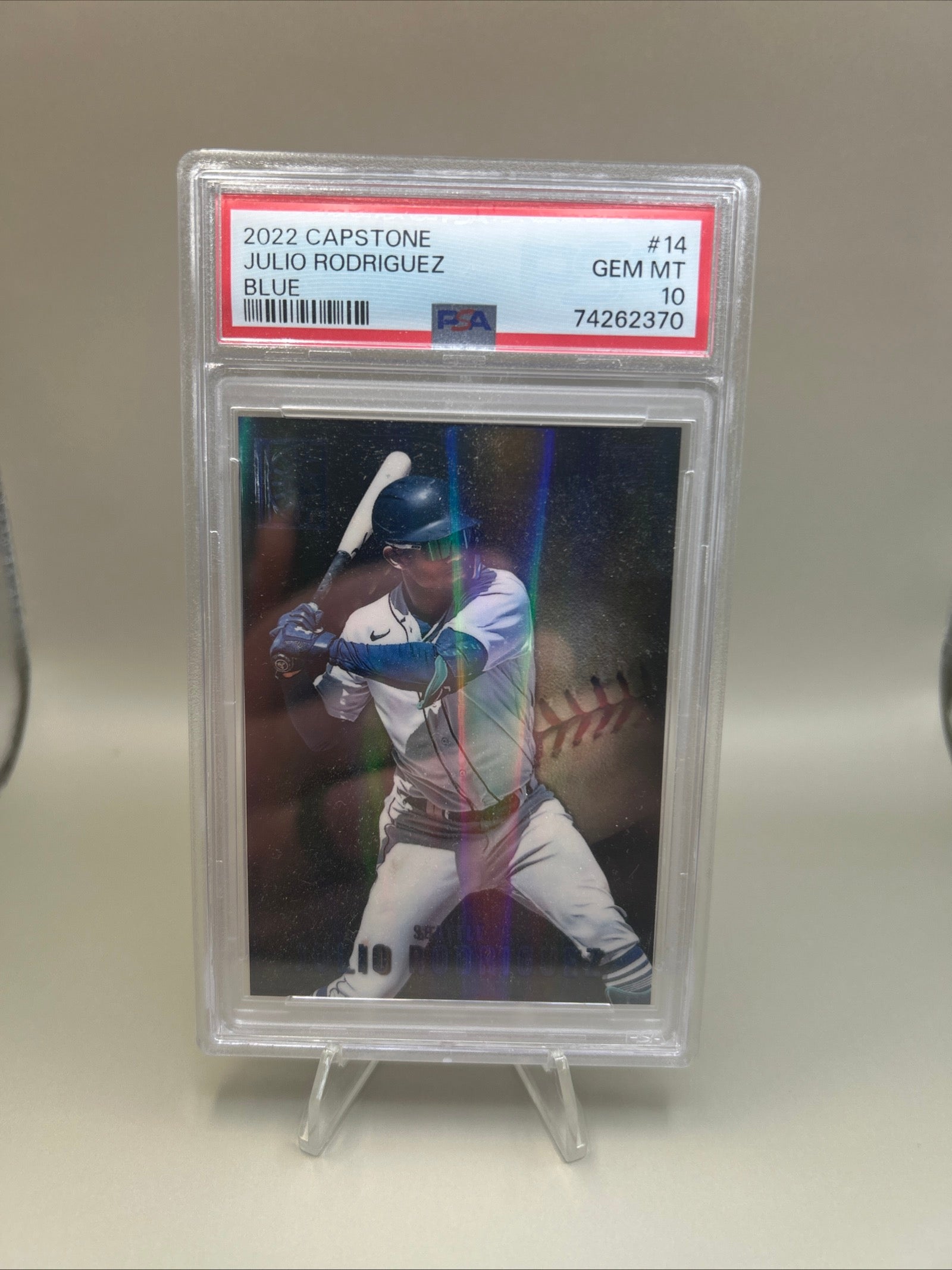 2022 CAPSTONE Blue Parallel Julio Rodriguez RC #14 PSA 10 Seattle Mariners
