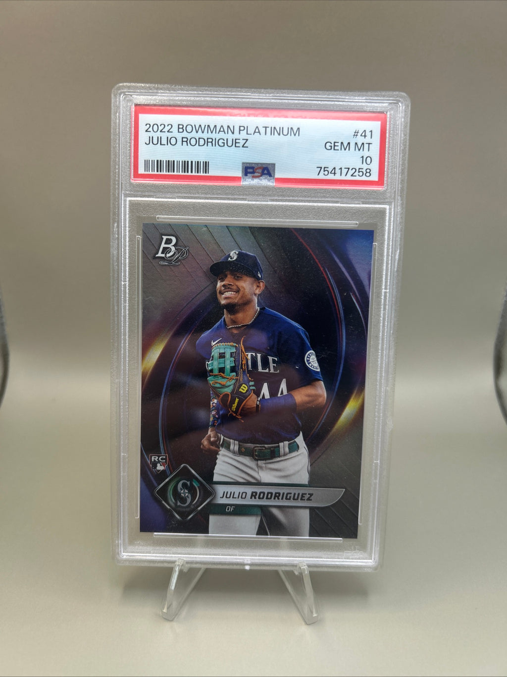2022 Bowman Platinum Julio Rodriguez RC #41 PSA 10 GEM MINT💎