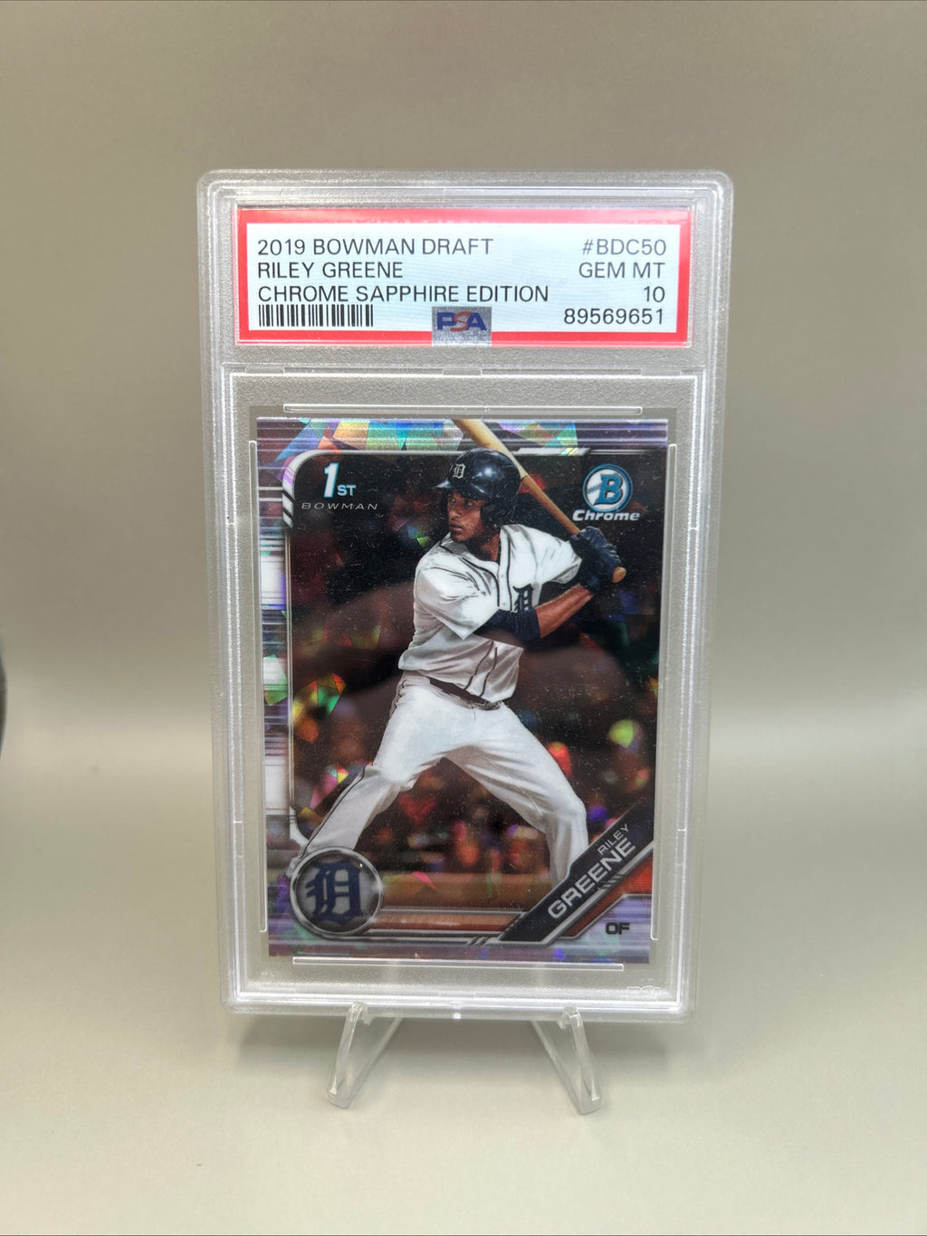 2019 Bowman Chrome Draft Sapphire Edition Riley Greene PSA 10 GEM MINT