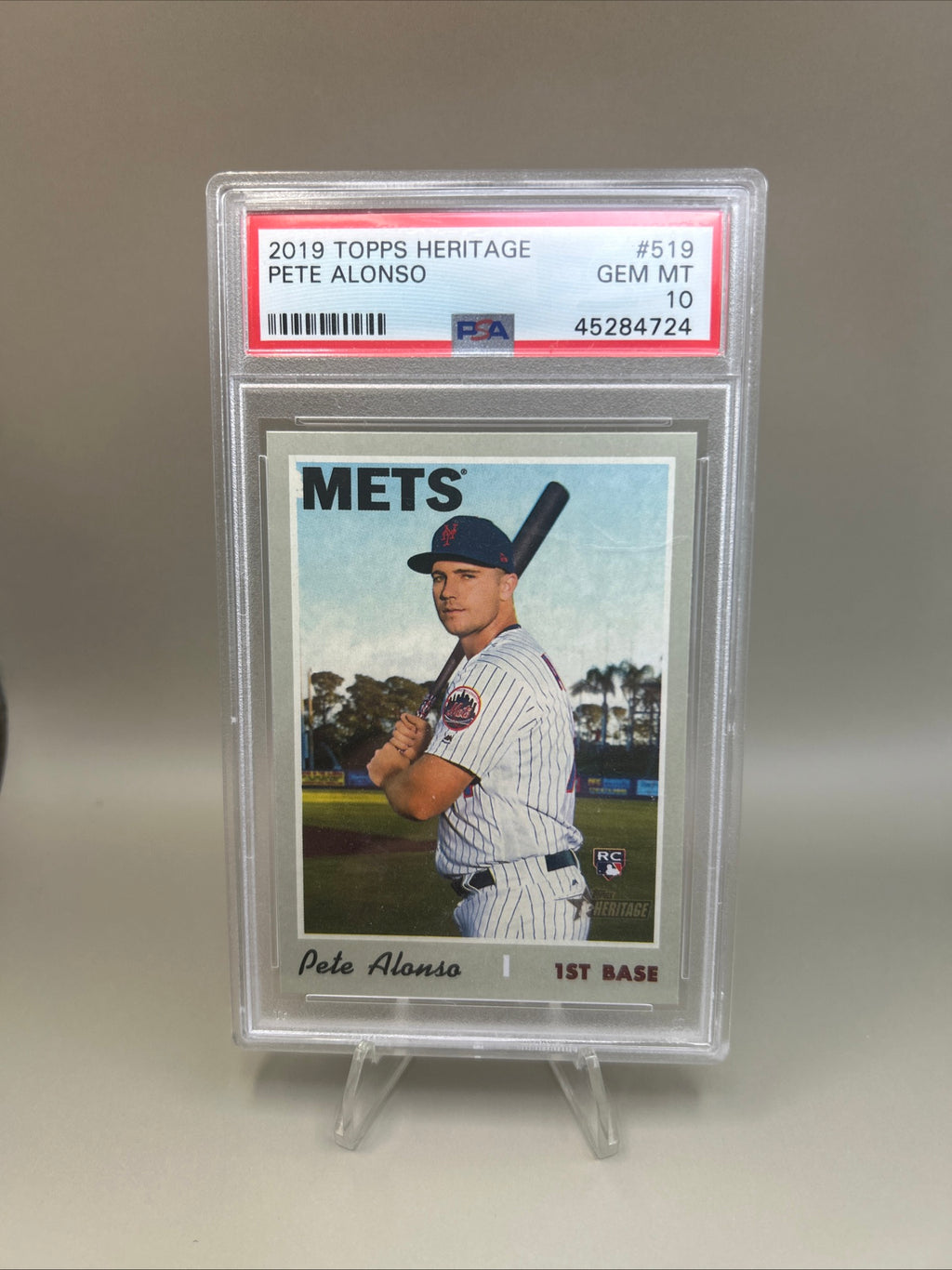 2019 Topps Heritage High Number Pete Alonso #519 Rookie Batting Pose PSA 10 Mets