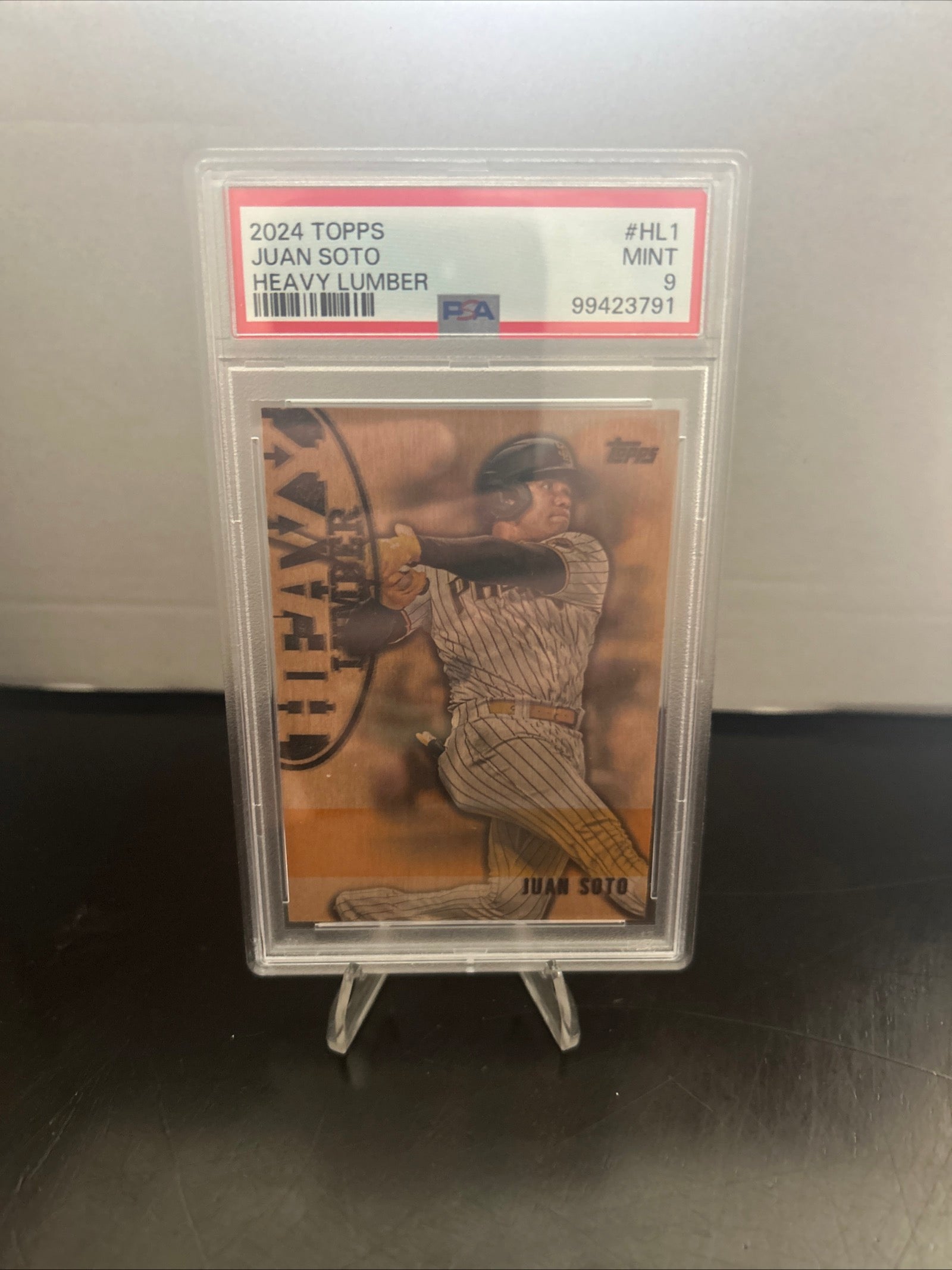 Topps 2024 Series 1 Heavy Lumber Juan Soto Insert HL-1 San Diego Padres PSA 9