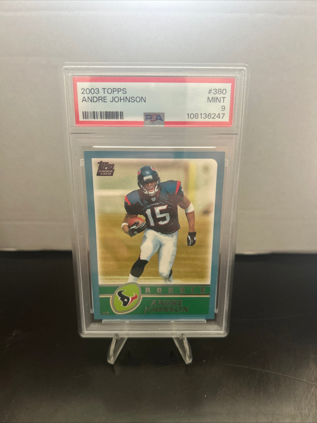 Topps 2003 Andre Johnson Rookie #380 PSA 9 Mint Houston Texans NFL Card