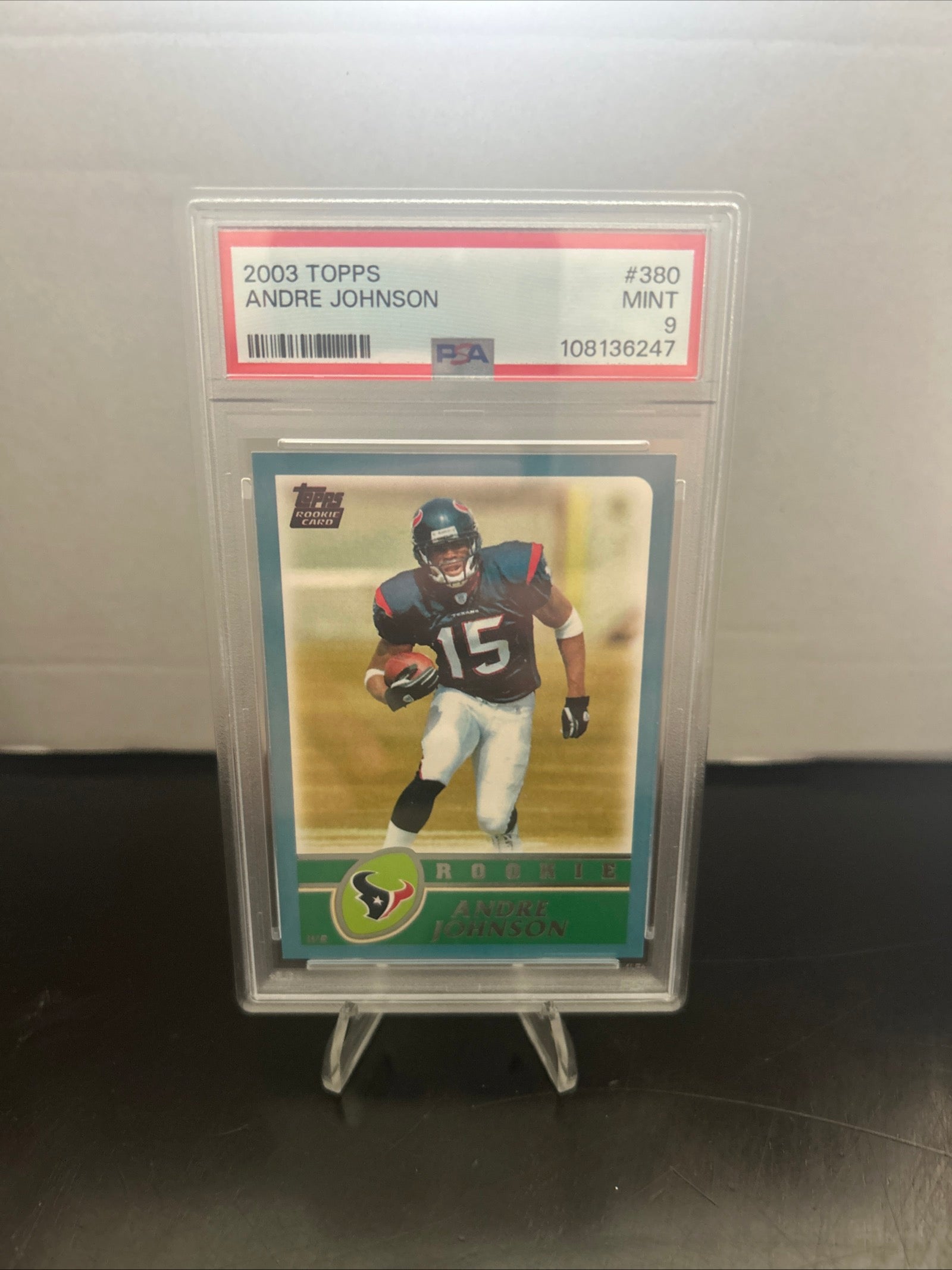 Topps 2003 Andre Johnson Rookie #380 PSA 9 Mint Houston Texans NFL Card