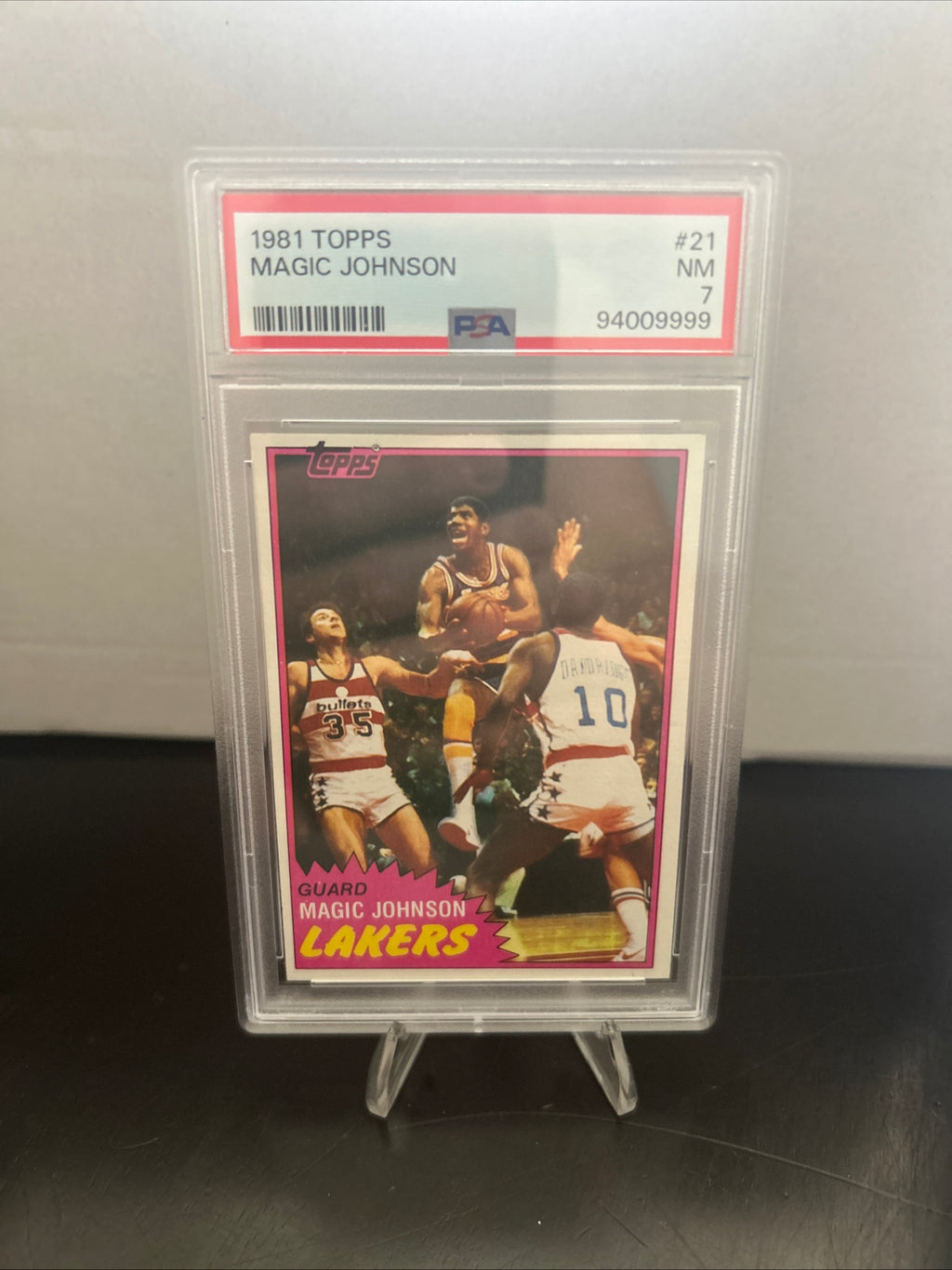 1981 Topps #21 Magic Johnson PSA 7 NM HOF LA Lakers