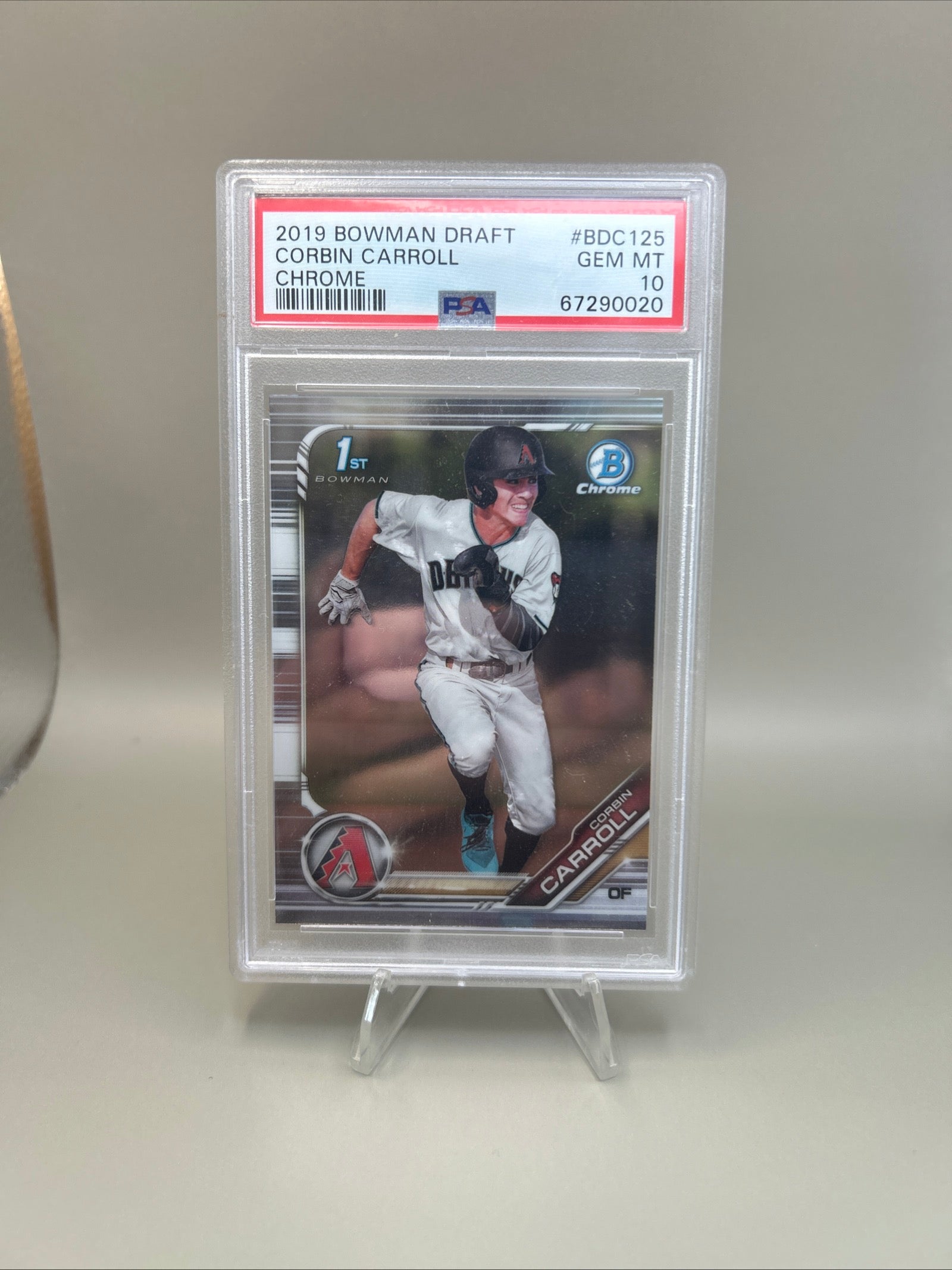 Corbin Carroll (2019) Bowman Draft Chrome 1st RC #BDC125 PSA 10 GEM MINT