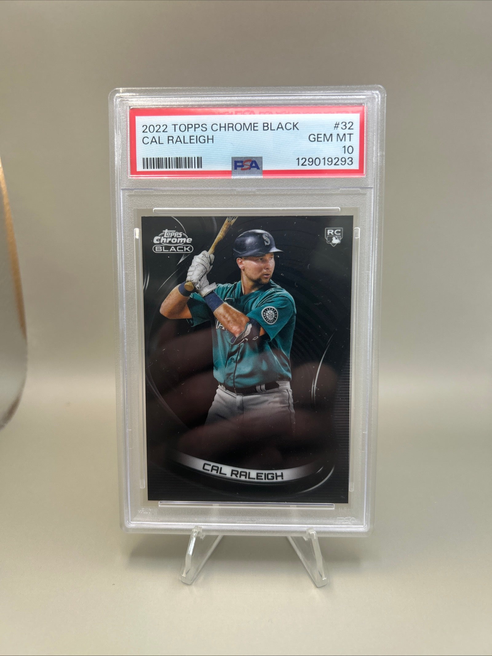 Cal Raleigh 2022 Topps Chrome Black Rookie RC Seattle Mariners #32 PSA 10